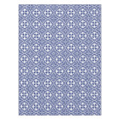 伝統的な青と白のスペインのAzulejo テーブルクロス (正面)