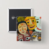 伝統的な韓国のマスクボタン 缶バッジ (正面&裏面)