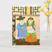 伝統的な韓国の結婚式（#1）カード カード (黄色い花)