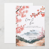 伝統的な韓国式の結婚式 招待状 (正面/裏面)