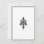 伝統的な黒と白の縁取りのイスラム教式の結婚式 招待状 (裏面)