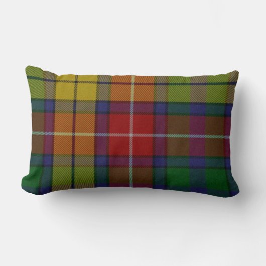 伝統的なBuchananのタータンチェック格子縞の枕 クッション (正面)