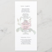 伝統的ばら色の結婚式を選抜して下さい プログラム (裏面)