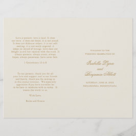 伝統的アイボリーエレガフォーマルントウェディングプログラム