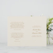 伝統的アイボリーエレガフォーマルントウェディングプログラム (スタンド正面)