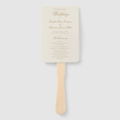 伝統的アイボリーエレガフォーマルントウェディングプログラム ハンドファン (正面)