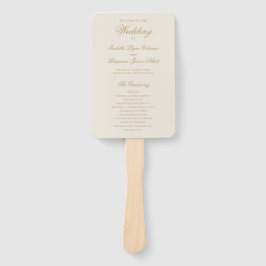 伝統的アイボリーエレガフォーマルントウェディングプログラム ハンドファン