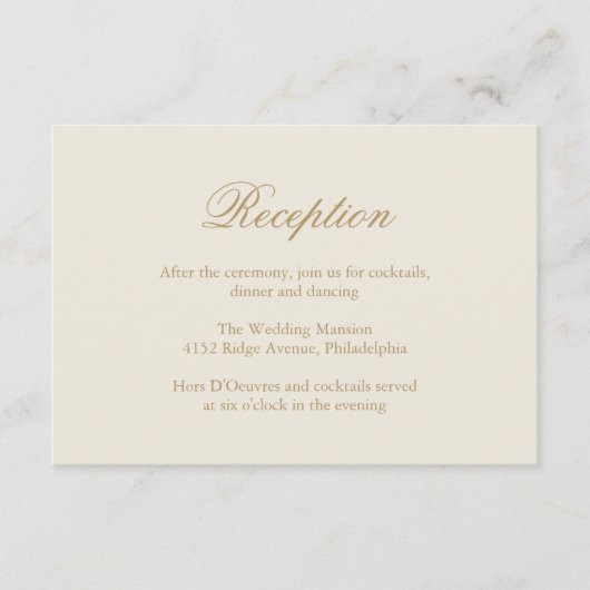 伝統的アイボリーエレガフォーマルントウェディング エンクロージャーカード (正面)