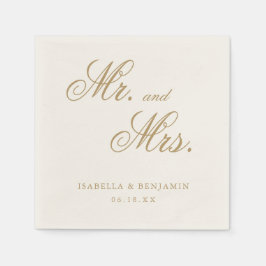 伝統的アイボリーエレガフォーマルントウェディング スタンダードカクテルナプキン