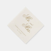 伝統的アイボリーエレガフォーマルントウェディング スタンダードカクテルナプキン (角)