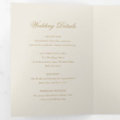伝統的アイボリーエレガフォーマルントウェディング 三つ折り招待状 (内部最初)