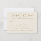 伝統的アイボリーエレガフォーマルントウェディング 出欠カード (正面)