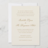 伝統的アイボリーエレガフォーマルントウェディング 招待状 (正面)