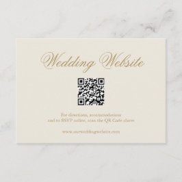 伝統的アイボリーフォーマルQRコードエレガントな結婚式 エンクロージャーカード