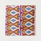 伝統的イカット布シームレスパターン タペストリー (正面(横))