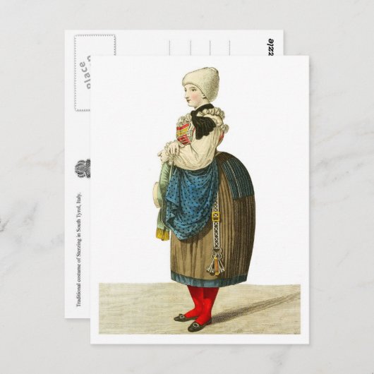 伝統的イタリアンの衣装 ポストカード (正面/裏面)
