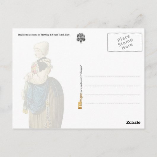 伝統的イタリアンの衣装 ポストカード (裏面)