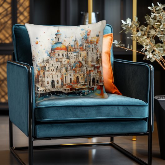 伝統的イタリアンモダン抽象芸術・アーキテクチャ クッション