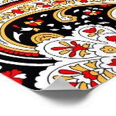 伝統的インディアンペイズリーパターン ポスター (角)