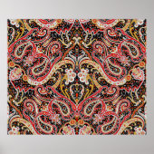 伝統的インディアンペイズリーパターン ポスター (正面)