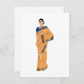 伝統的インディアン結婚式の日付カードの保存 案内ポストカード (正面/裏面)