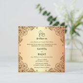 伝統的インディアン結婚式招待状カード 招待状 (スタンド正面)