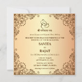 伝統的インディアン結婚式招待状カード 招待状 (正面)