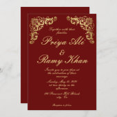 伝統的インディアン結婚式招待状 招待状 (正面/裏面)