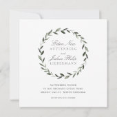 伝統的エレガントオリーブブランチ結婚リースII 招待状 (裏面)