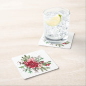 伝統的エレガントクリスマス スクエアペーパーコースター (インサイチュ)