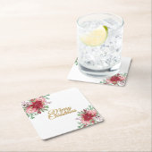 伝統的エレガントクリスマス スクエアペーパーコースター (インサイチュ)