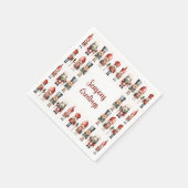 伝統的エレガントクリスマス スタンダードカクテルナプキン (角)