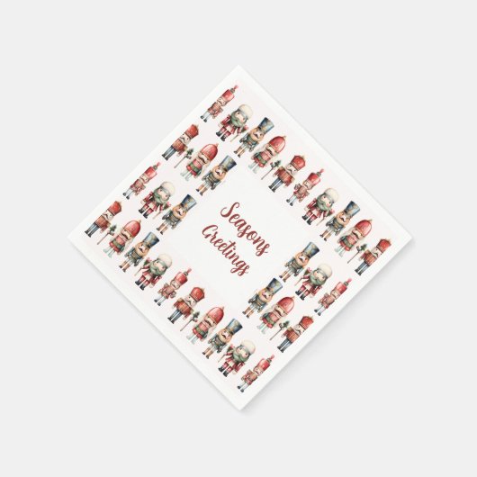 伝統的エレガントクリスマス スタンダードカクテルナプキン (角)