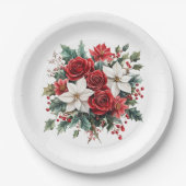 伝統的エレガントクリスマス ペーパープレート (正面)