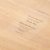 伝統的エレガントフォーマルミニマ結婚リスト アクリル招待状 (レイダウン)