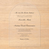 伝統的エレガントフォーマルミニマ結婚リスト アクリル招待状 (正面)