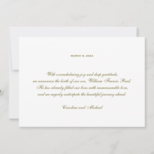 伝統的エレガント男女兼用誕生 案内状 (正面)