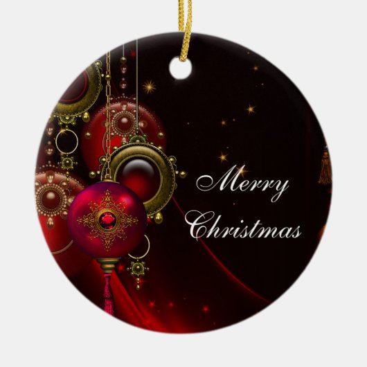 伝統的エレガントChristmasオーナメント セラミックオーナメント (正面)