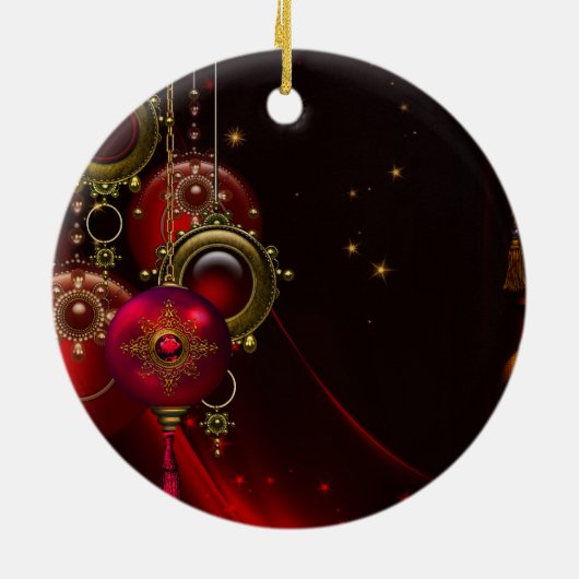 伝統的エレガントChristmasオーナメント セラミックオーナメント (裏面)