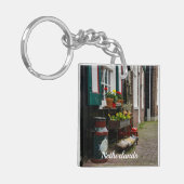 伝統的オランダの木製シューズ通り キーホルダー (正面左)