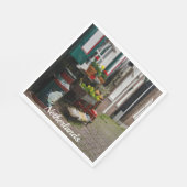 伝統的オランダの木製シューズ通り スタンダードランチョンナプキン (角)