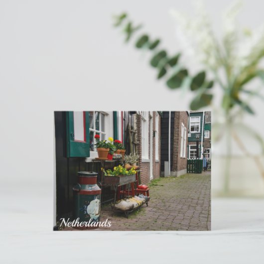 伝統的オランダの木製シューズ通り ポストカード (スタンド正面)