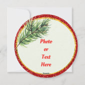 伝統的オーナメントラウンドクリスマスフラットカード シーズンカード (裏面)