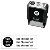 伝統的カスタムロゴ付きビジネス3ライン セルフインキングスタンプ (インサイチュ)