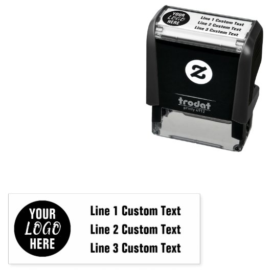 伝統的カスタムロゴ付きビジネス3ライン セルフインキングスタンプ (インサイチュ)