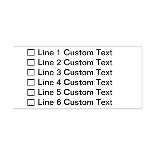 伝統的カスタムBusiness 6Linesチェックボックス セルフインキングスタンプ (デザイン)