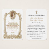 伝統的カソリッ結婚クの聖札 (正面&裏面)