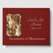 伝統的カソリッ結婚クの金ゴールド ゲストブック (正面)