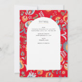 伝統的カトリックの結婚初期のミサ 招待状 (裏面)