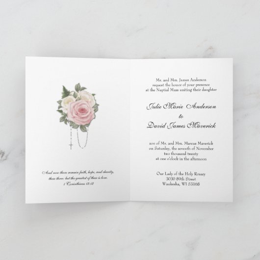 伝統的カトリック教教フローラ結婚ズ 招待状 (内部)